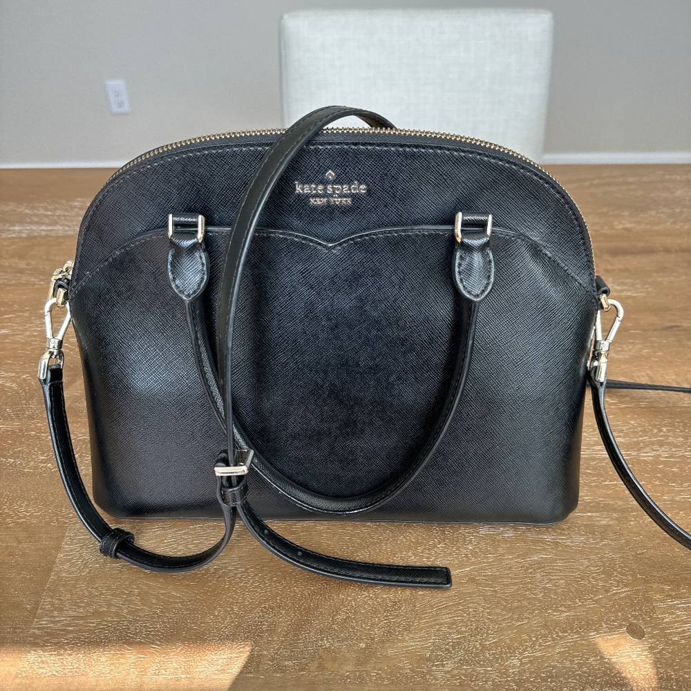 Kate Spade Black satchel crossbody leather purse
